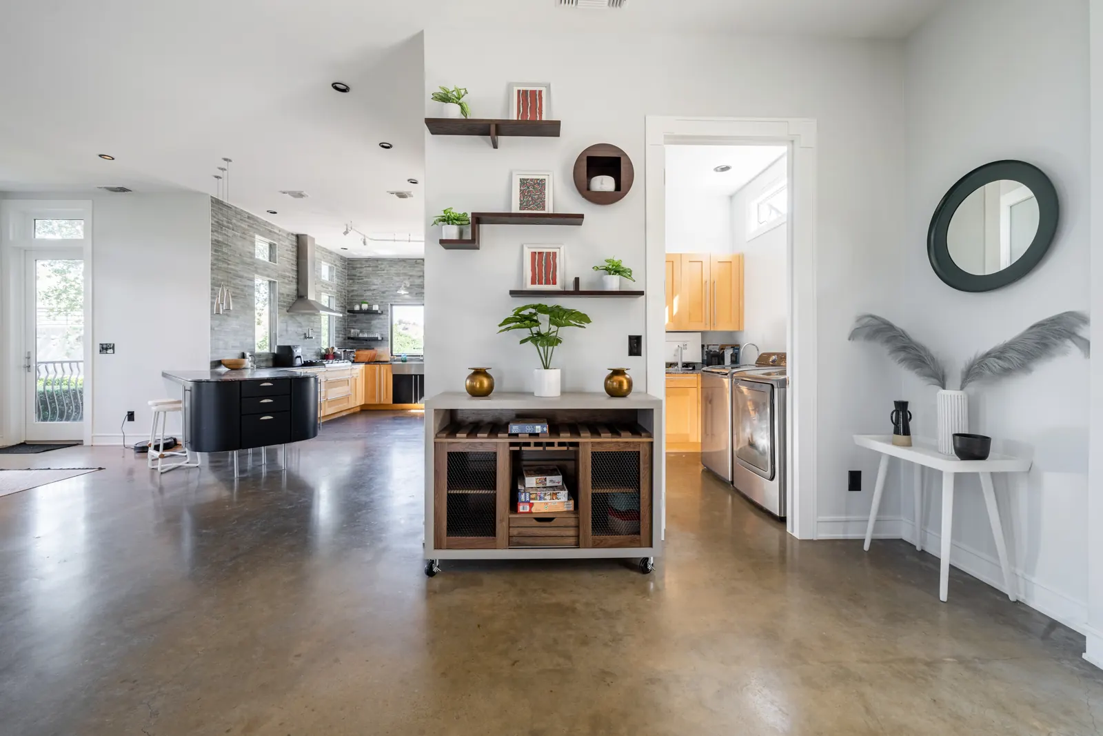 Open living area looking toward the kitchen